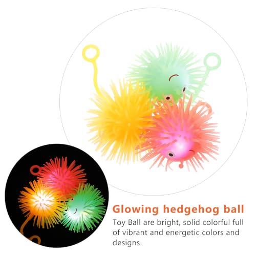 TOYMYTOY 5 stücke Leuchtende Kugel Ball Glühende Igel Elastizität Flash-Haar Ball Kinder Lustige Spielzeug (Gelegentliche Farbe)