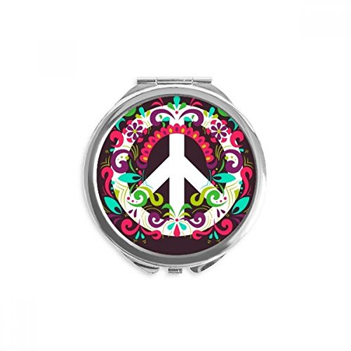 Miroir de poche symbole de la paix coloré 2,6x2,4 pouces pour maquillage voyage