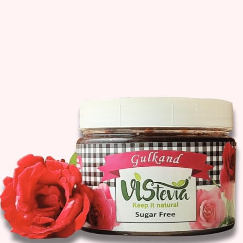 Image of Vistevia Sugar Free Gulkand (Rose Petal Preserve), Stevia-Sweetened Flavor of Damascus Roses, Diabetic and Keto Friendly- Pack 0f 1 (380G)