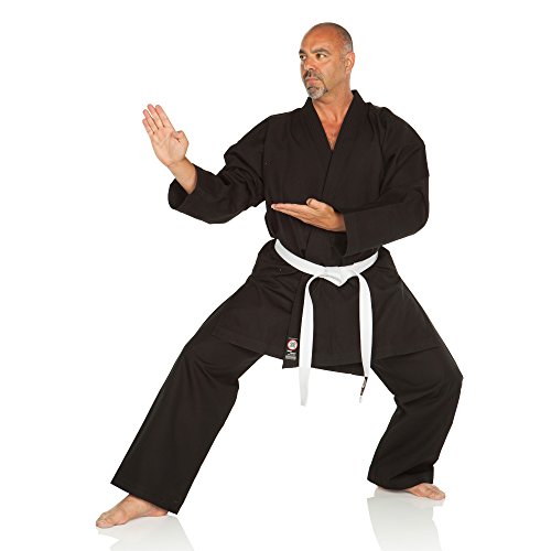 Ronin Brand Karate-Uniform, traditionell, schwer, 340 g, Schwarz