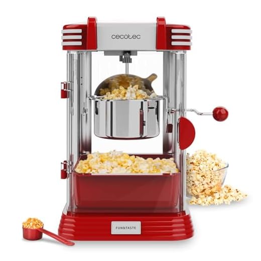 Cecotec Máquina de Palomitas Eléctrica Fun&Taste P´Corn Classic. Palomitero, 300 W, Diseño Retro, Olla de Acero Inoxidable de 500 ml, Bandeja extraíble, Luz Interior, Cuchara dosificadora