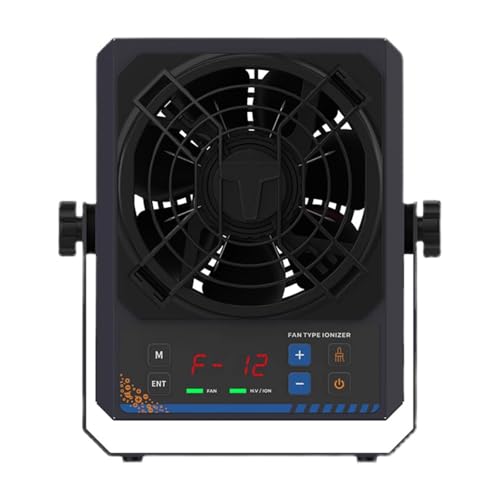 Soplador de aire ionizante, ventilador eliminador estático, velocidad ajustable de hasta 180 CFM, incluye 2 cubiertas de malla para una eliminación eficaz del polvo