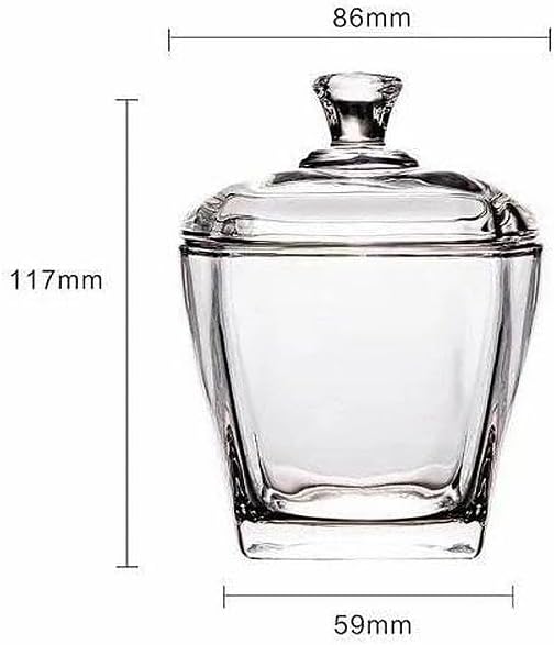 Glass Sugar Bowl with Lid - 8oz/240ml Candy Dish