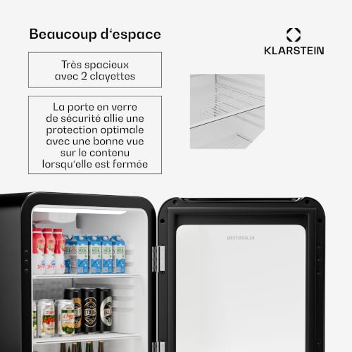 Klarstein Audrey Evo Réfrigérateur à boissons Porte en verre Mini Bar Mini Frigo 68 Design rétro - vue 5