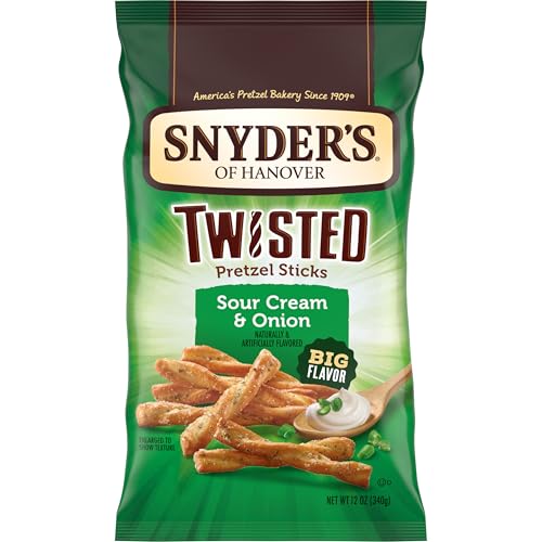 Snyder's of Hanover, Sour Cream & Onion Twisted Pretzel Sticks, 12 Oz Bag