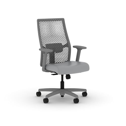 Image of HON Ignition 2.0 ReActiv Ergonomic Office Chair, Mesh Desk Chair with Lumbar Support, Synchro‑Tilt Recline, Height and Width Adjustable Arms, Swivel Wheels, Titanium Frame, Steel