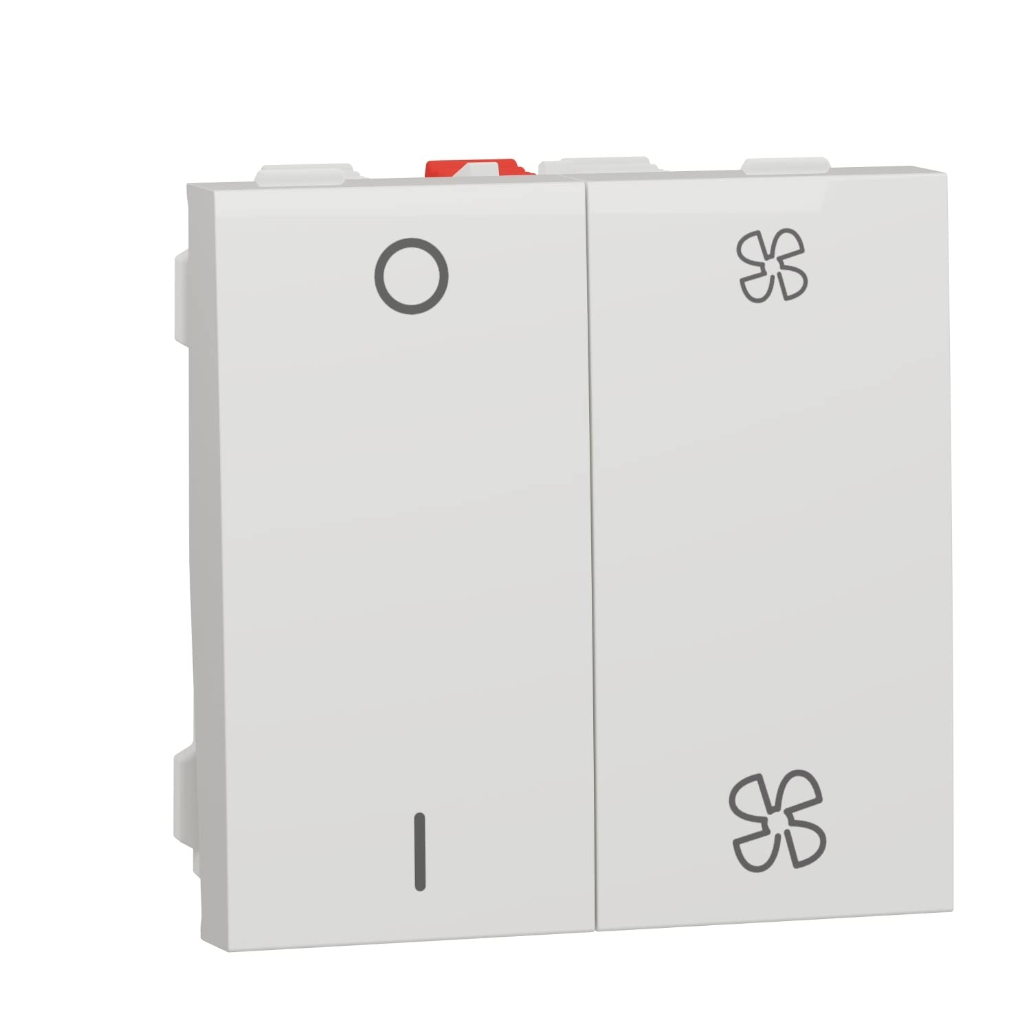 Schneider Electric - Unica - commande VMC - ON/​OFF + 2 vitesses - 10A - 2 mod - Blanc - méca seul - NU321418