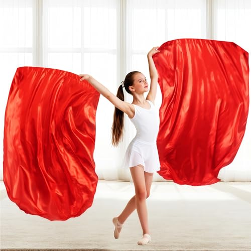 Baisdan 55" Worship Flags for Teenager, Praise Dance Flag for Beginner, Church Flags with Flexible Rods & Carrying Bag, 2 Pack, Red by Baisdan - Image 2