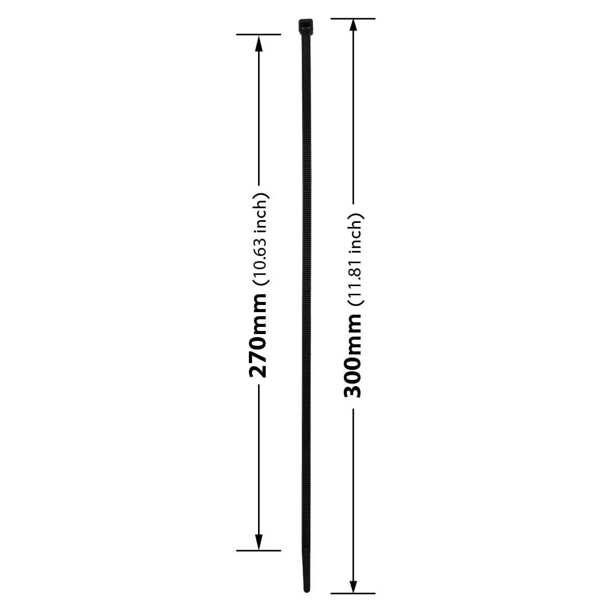 verpacking Premium Kabelbinder Schwarz 300 x 4,8 mm [Farbe, Größe & Menge wählbar] UV-beständig hohe Zugfestigkeit - 1000 Stück