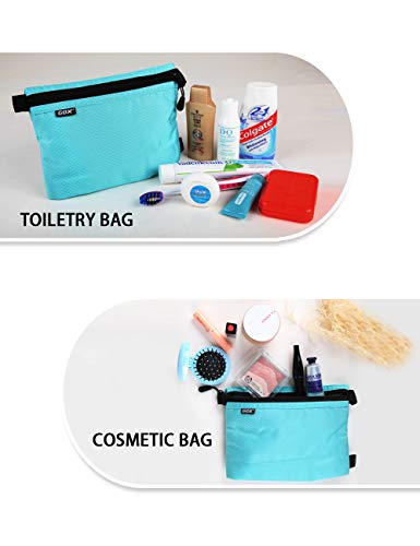 Gox Carry On Zipper Pouch Toiletry Bag Packing Sack Makeup Bag Digital Bag-Size Small (Blue) #TOP2