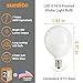 Sunlite G16.5 Light Bulb LED, 7 Watts (60W Equiv.), 500 Lumens, Dimmable, Type G Globe Shape E12 Candelabra Base, Short Bulbs, Vanity Mirror Bulbs, 2700K Soft White, Frosted, 3 Count