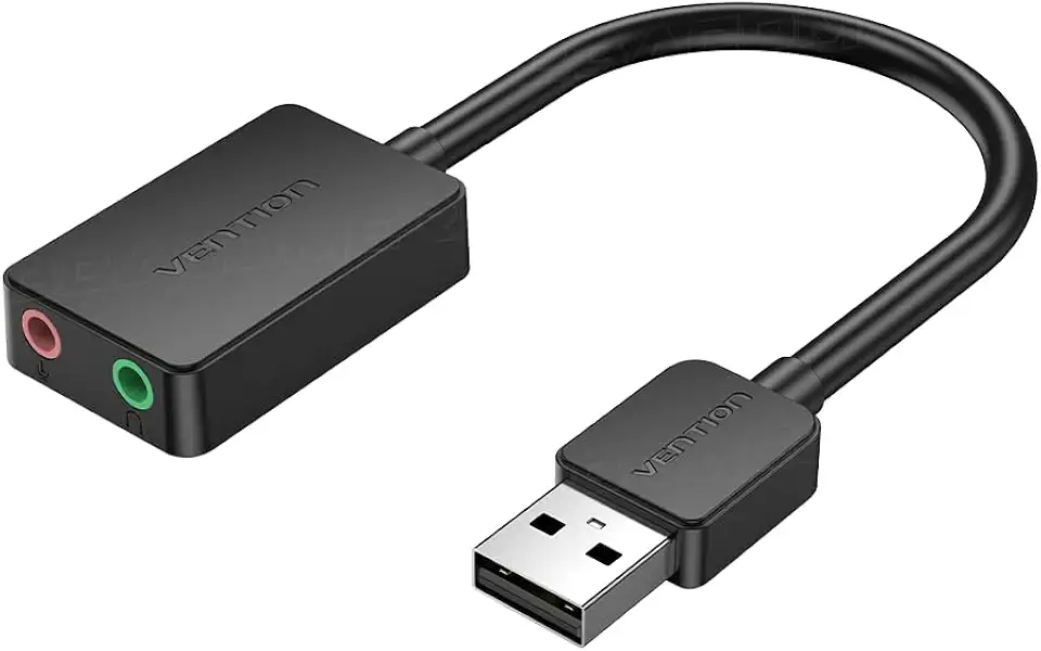 Placa de som USB Externa VENTION Para Headset, Computador, Notebook, Consoles, com Duas saídas Porta Para Fone e Microfone Áudio Som Estéreo 3,5 mm TRS P2 Cabo Auxiliar FONE de ouvido