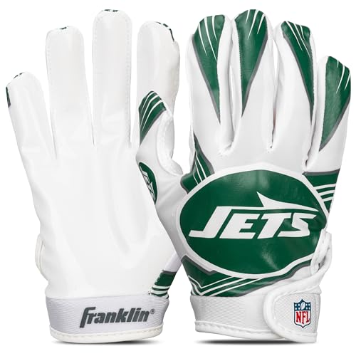 Image of Franklin Sports Youth NFL Football Receiver Gloves - Kids Football Gloves Pair - NFL Team Logos and Silicone Palm