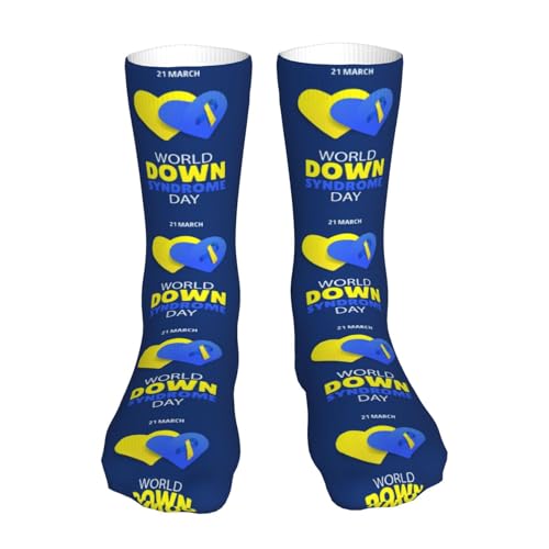 Día Mundial de Concientización sobre el Síndrome de Down - 1 Mes de Concientización sobre el Síndrome de Down Calcetines Novedad Calcetines de Tubo Vestido Medias de Tubo Regalos Decoración Para Hombr