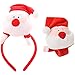 chaosong shop 2pcs Navidad Aro de Pelo Aro de Navidad Clap Anillo Pulsera de Navidad Ornamento de Felpa de Navidad