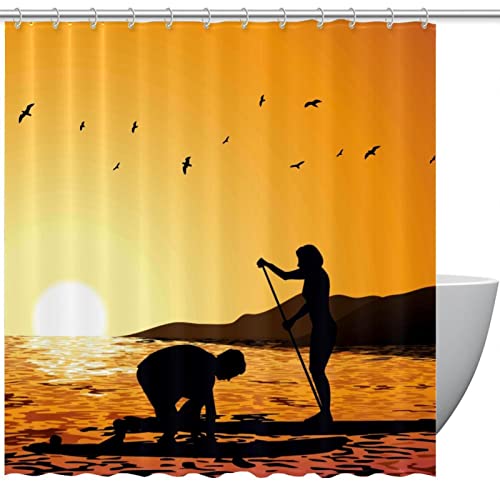 Rideau de douche Paddleboard Sunset imperméable et déperlant grand format - 2