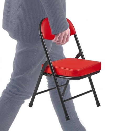 fusehome Mini Padded Folding Chairs, Garage Stool, Portable...