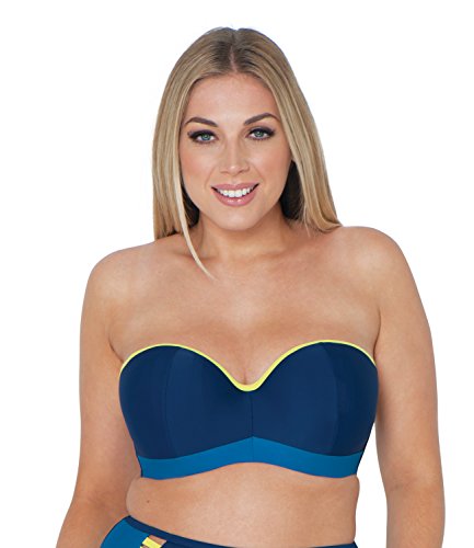 Curvy Kate Damen Maya Bandeau Bikini Bikinioberteil, Blau gemischt, 75DD