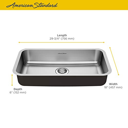 American Standard 18Sb6301800S.075 Portsmouth 30" X 18" Ada Single Bowl Stainless Steel Kitchen Sink, 30 X 18 Inch #TOP2