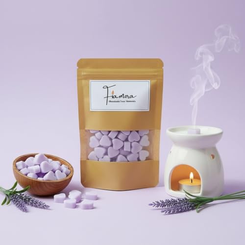 Image of Wax Melts | Organic Soy Wax | Essential Oil Infused | Lavender Fragrance | Heart Shape Aroma Melts | Relaxing Room Freshener | Safe Smoke-Free Scent | 80 GMS