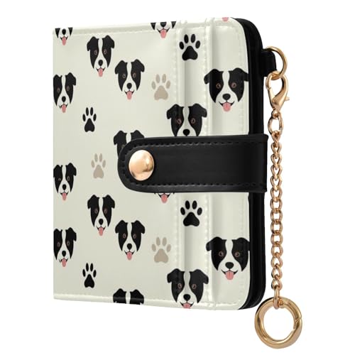 Porte-cartes fin pour femme idéal pour le shopping avec motif Border Collie