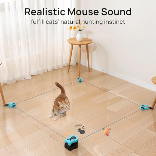 Katzenspielzeug für Indoor-Katzen, Laufband, automatisch/ferngesteuertes Katzenspielzeug, einstellbare Geschwindigkeit, simuliertes Katzenjagdspielzeug – Bild 5