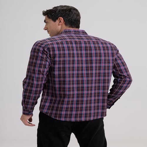 Image of BASICS 100% Cotton Checked Shirt for Men | Slim Fit | Everyday Smart Casual Wear | Full Sleeve