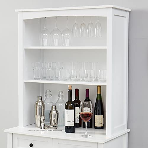 Home Source Jill Zarin White China Cabinet With Wood Doors #TOP7