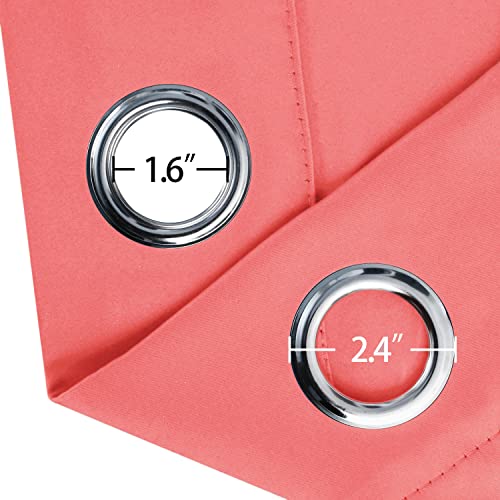 Image of LEMOMO Blackout Curtains 66 x 95 inch /Coral Curtains Set of 2 Panels /Thermal Insulated Room Darkening Bedroom Curtains
