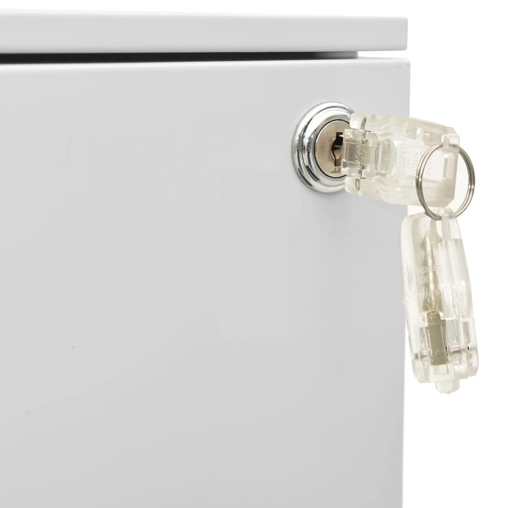 Hothingwell Raccoglitore Mobile Grigio Chiaro 3 Cassetti Acciaio | Barre di sospensione rimovibili, portamatite, cuscinetto a sfere, per file lettera legale A4