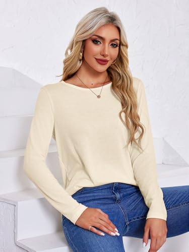 Long Sleeve Shirts for Women Pack Crewneck Basic Tee Tops Spring Casual Tshirts4