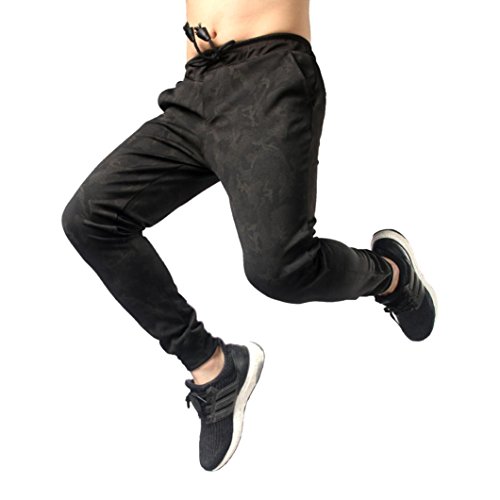 Hombre Pantalón Pantalones Deportivos Hombre Casual Jogger Dance Sportwear Pantalones Baggy Slim Design Sweatpant de los Pantalones Xinantime (XXL, Negro)