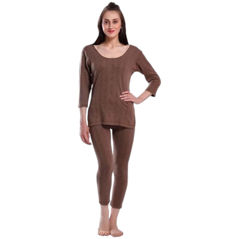 Lovato Winter Wear Thermal Upper Vest for Women | Style and Functionality in Cold Weather Appare |Round Neck 3/4Th Sleeves Upper/Top (Thermal_Top)-image-37