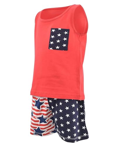 Image of Unique Baby Boys American Boy 4th of July 2pc Tank Shorts Set