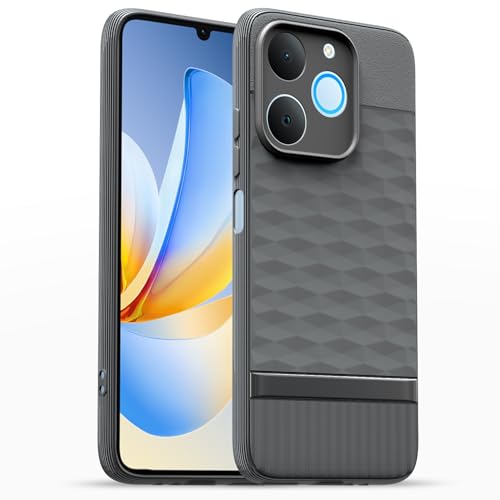 Image of Pikkme Back Cover for Realme P4 Lite 4G Camera Protection 3D Hexa Cube Design Silicone Protective Bumper Case (Grey)