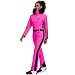 HOTIAN Damen Skianzug Einteiler Skioverall Winter Warme Damen Schneeanzug Wasserdicht Winddicht skibekleidung Schneeoverall Jumpsuit Mit Kapuze Rose L