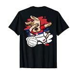 Funny Dabbing Dog Serbien Volleyball Fans Trikot Serbien Flagge T-Shirt