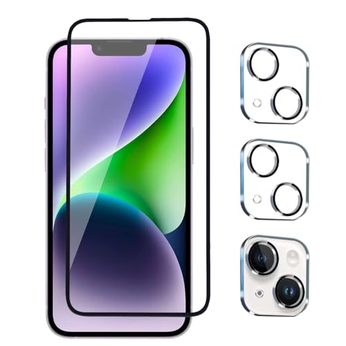 Image of Premium Tempered Glass Screen Protector with Camera Lens Protector for iPhone 14 - Ultra-Clear, Anti-Scratch, Easy Installation
