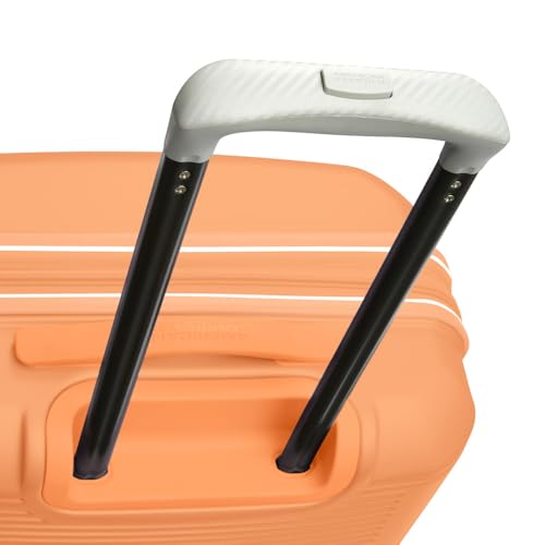 Image of American Tourister Stratum 2.0 Expandable Hardside Luggage with Spinner Wheels, 28-Inch Checked-Large, Papaya