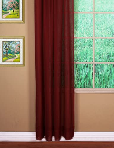 Today's Curtain Emelia Original Voile Panel 63", Burgundy, 60" W x 63" L