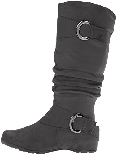 Brinley Co. Womens Buckle Knee-High Slouch Boot In Regular And Wide-Calf Sizes Grey, 8 Regular Us #TOP7