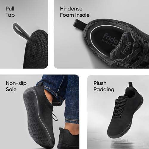 Image of Frido Cloud Comfort Lace-up Shoes for Men | Lightweight Sports Shoes with Zero-Drop Design & Wide Toe Box | Breathable Knit Running Shoes for Man | Casual Sneakers