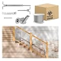 Muzata 0-10ft Black Wood Cable Railing System Fit for 1/8" Cable Railing Kit Hardware Swage Toggle Turnbuckle One-Stop All-in-One DIY Stair Section Length Adjustable Super Easy WA03