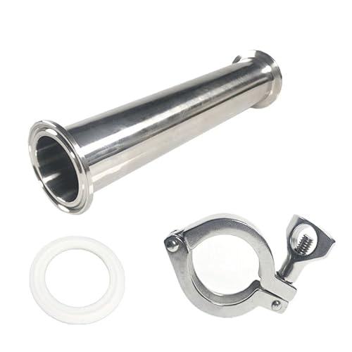 Refixamo One Color Pipe Clamps, Stainless Steel Tri Clamp Tube 1.5" 38Mm 50.5Mm Flange Ferrule Gasket 102-610Mm(610Mm)