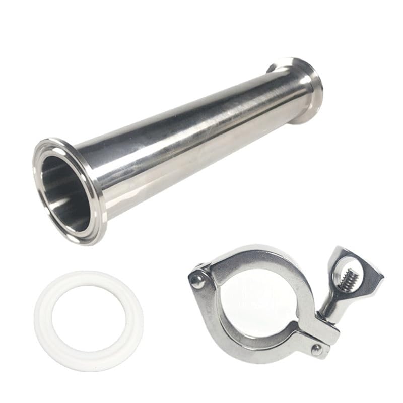 1 szt. Metalowa i nierdzewna rura Tri Clamp, 1,5"OD 38MM sanitarna rura szpulowa tuleja 50,5MM kołnierz + uszczelka PTFE + złączki rurowe Tri Clamp(458mm)