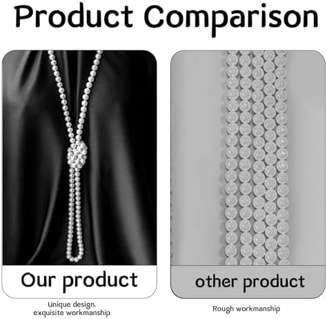 İnci Kolye Kadın Beyaz 150 cm, 1920'ler Gatsby Kostüm Aksesuarları, Uzun İnci Kolye, Zarif Yapay İnci Zincir, İnci Kolye, Modaya Uygun, İnci Kolye, Parti, Mezuniyet Balosu, Düğün, Festival için - Görsel 6