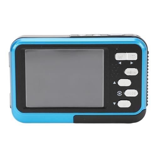 Asixxsix Underwater Camera, 4K 48MP Autofocus HD Dual Screen Waterproof Camera, with 16X Zoom, Front & Back Screen, Lightweight Compact Waterproof Digital Camera for Snorkeling (Blue)