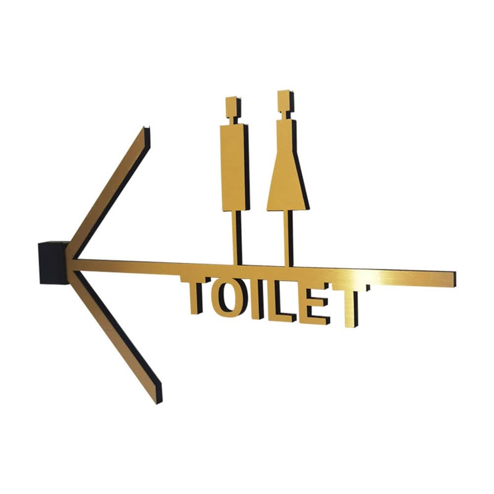 Toilettenschild, Pfeilschild für Damen- und Herrentoilette, Türschild für Toiletittafel, Edelstahlschild (Toilette 35 x 23 cm) (Toilette 35 x 23 cm) (Toilette 27 x 17,8 cm) (Farbe: Toilette)