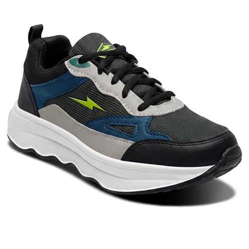 Image of BRUTON Men's Casual Sneakers Shoes | Lightweight & Trendy Lace-Up Fashion Sneakers | Black