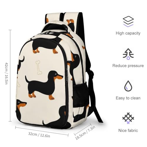 Backpack with Multi-Pocket, Men Women Wiener Dog Doxie Dachshund Weiner Dog Pet Dogs Novelty Portable Lightweight Shoulder Bag, Versatile Large Capacity Backpack2